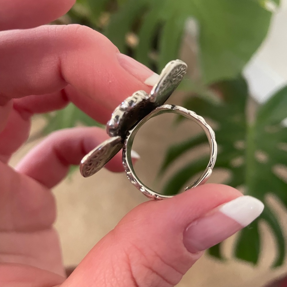Vintage Sterling Silver Elephant Adjustable Spoon Ring - Picture 5 of 5
